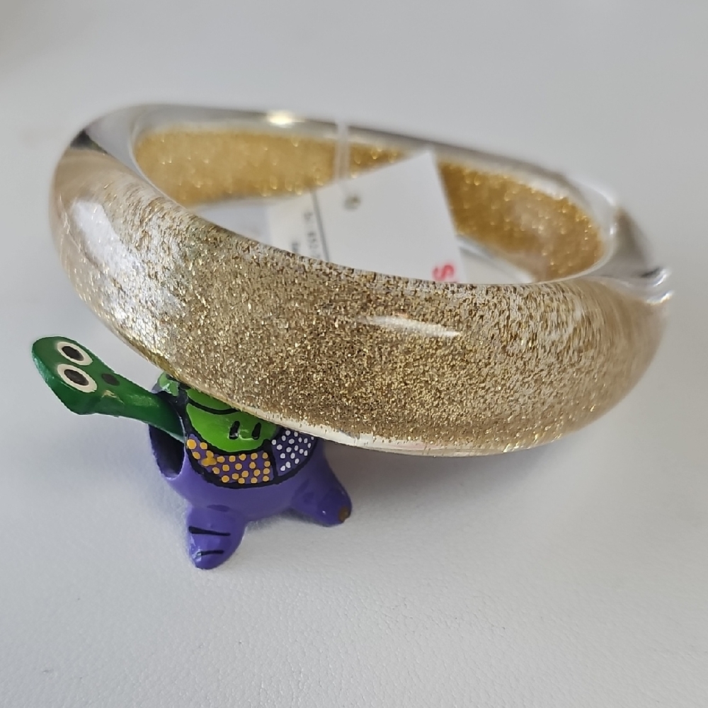 Elegant Gold Glitter Women's Bangle Bracelet